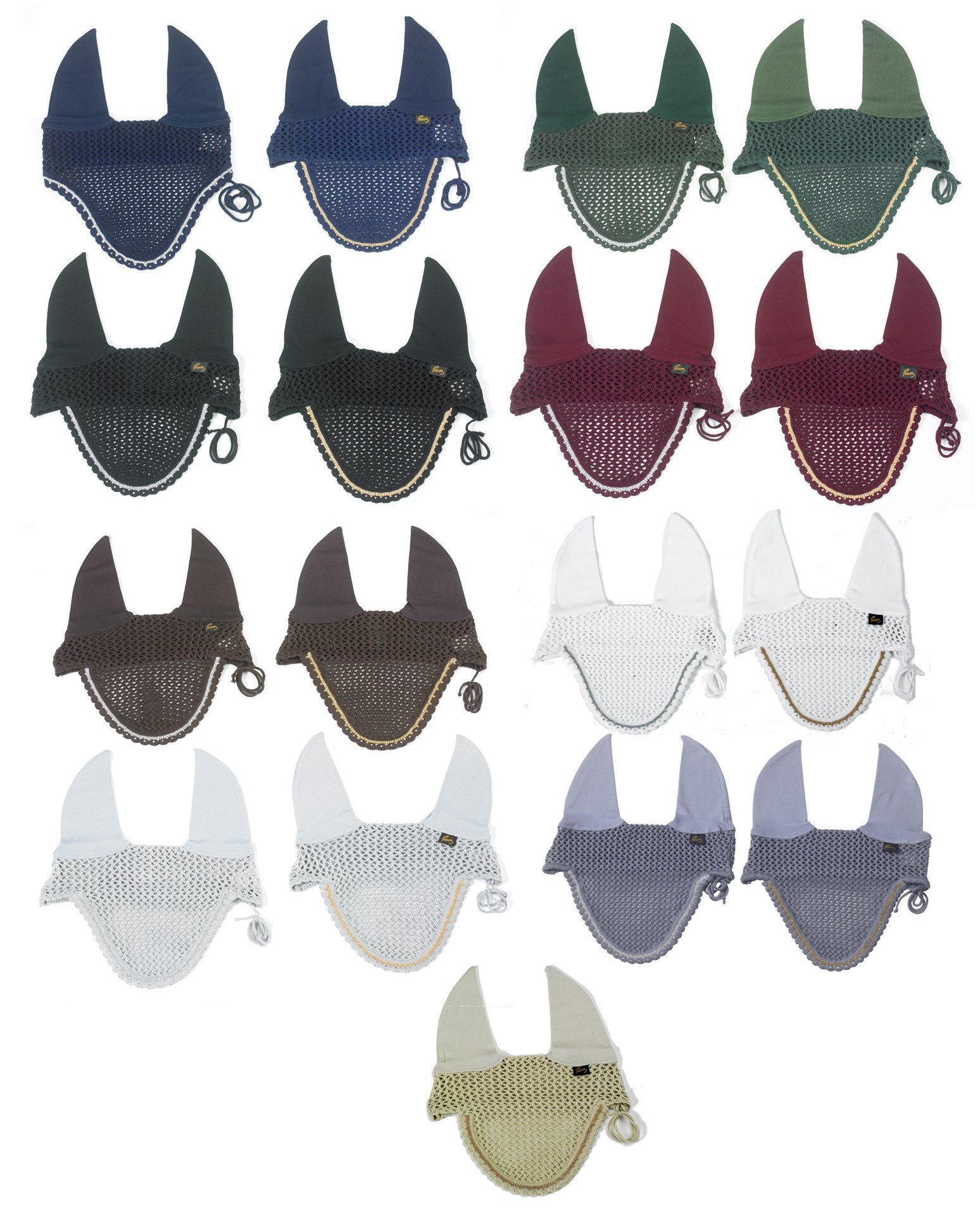 Pessoa Swarovski Trim Ear Net Full Black Gold