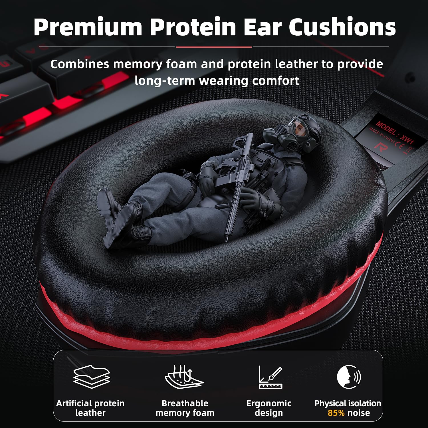 Tatybo Cascos Gaming, Auriculares Gaming con Graves Envolventes 3D, Micrófono Reducción De Ruido Y Almohadillas De Proteína, para Ps4 Ps5 Xbox PC Laptop