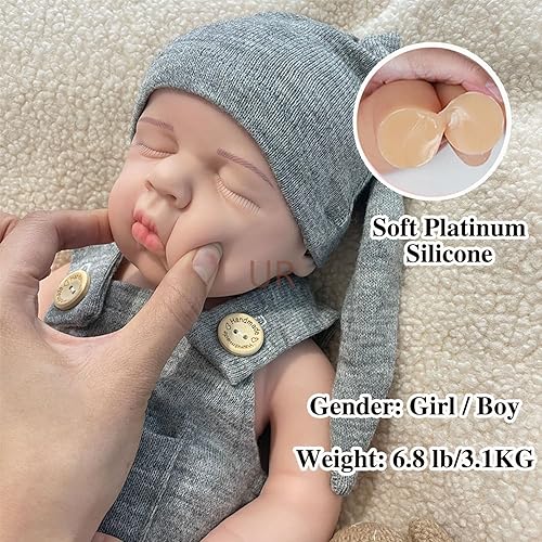 Miniatura 5 de Muñecas de bebé Reborn de silicona realistas de cuerpo completo de 20 pulgadas, muñeca de bebé realista que se ve en la vida real muñeca de bebé
