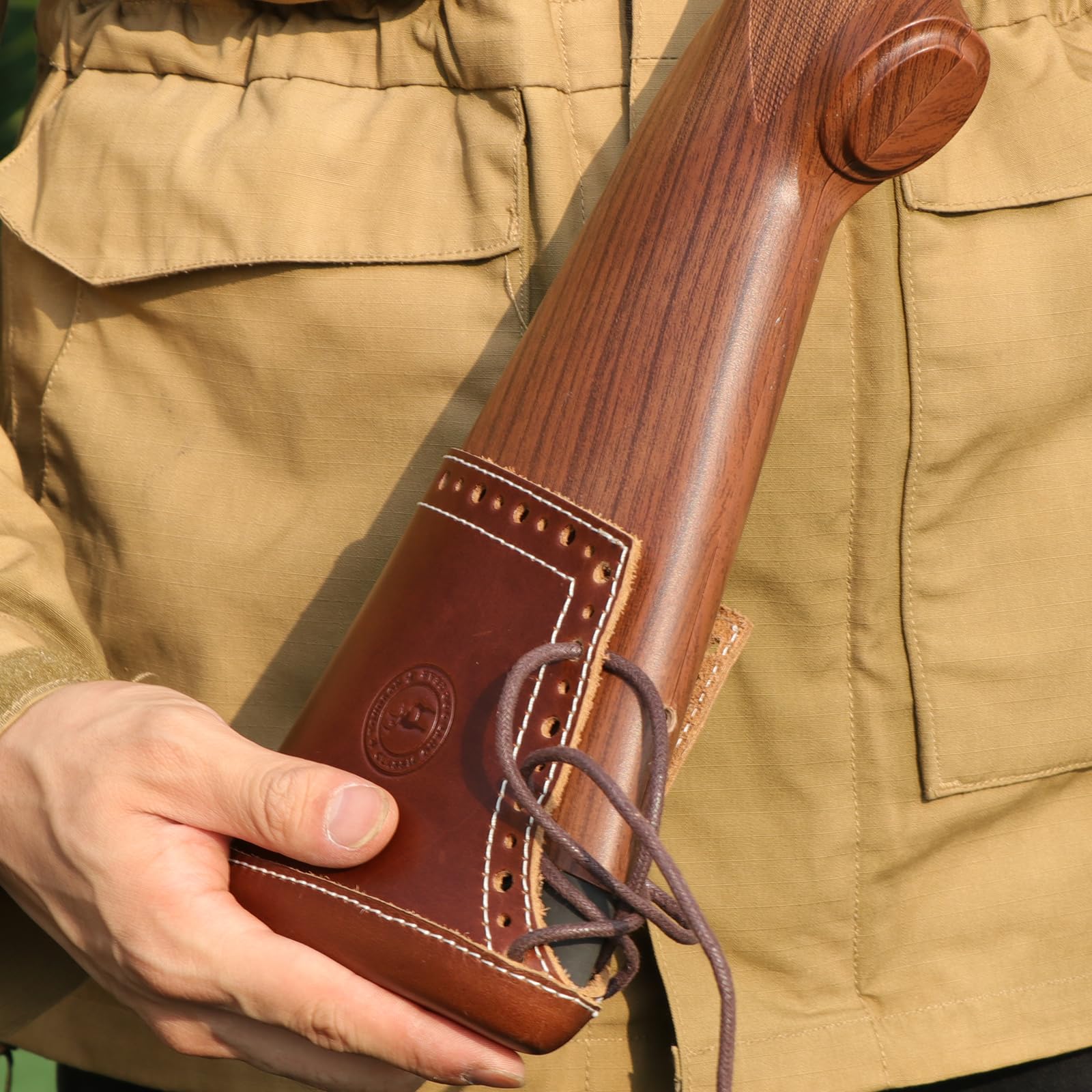 Almohadillas de Retroceso de Cuero Genuino para Escopeta y Rifle, Almohadilla Ajustable para Culata