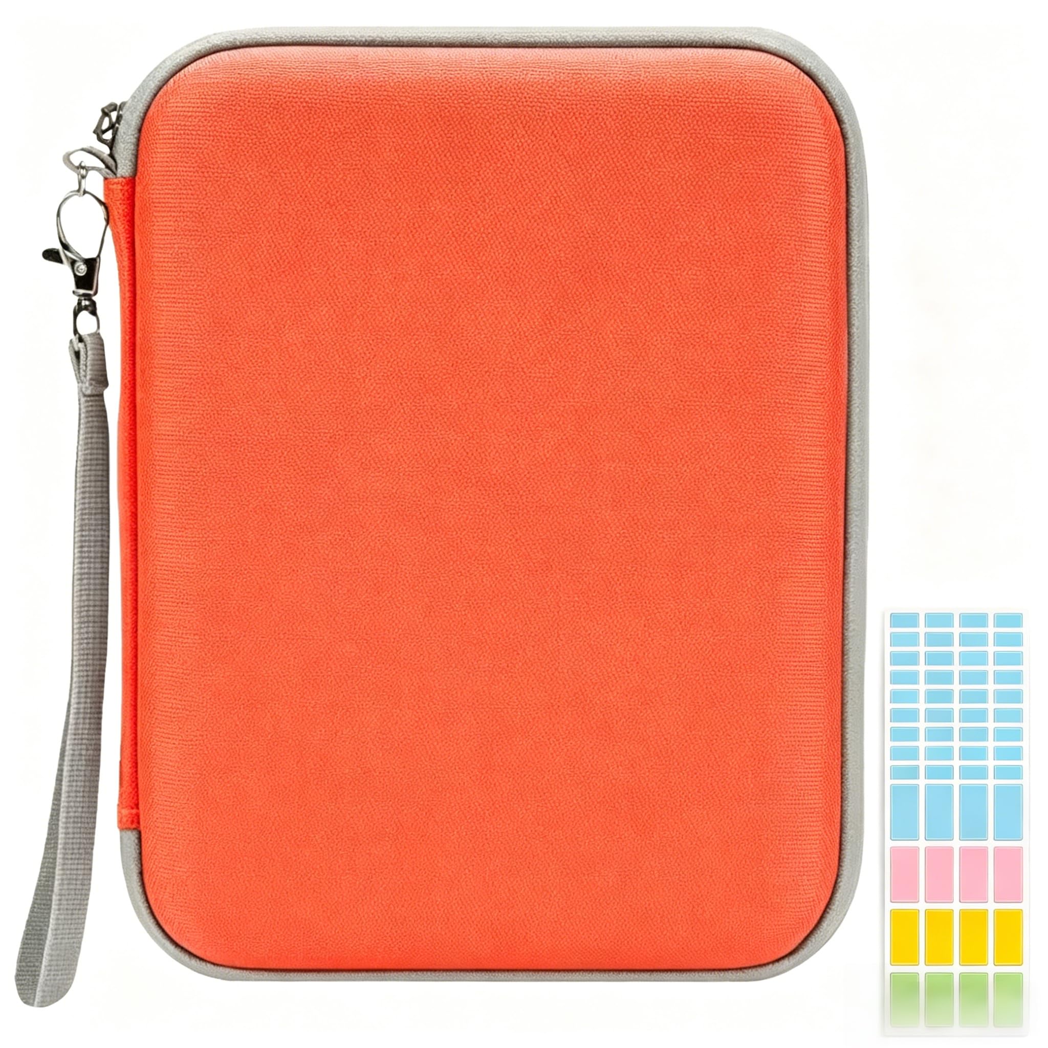 Card Holder for Yoto Card, 80 Pockets Card Case Binder Album, Portable Zipper Storage Organizer Folder for Audiobook Playing Cards, Orange