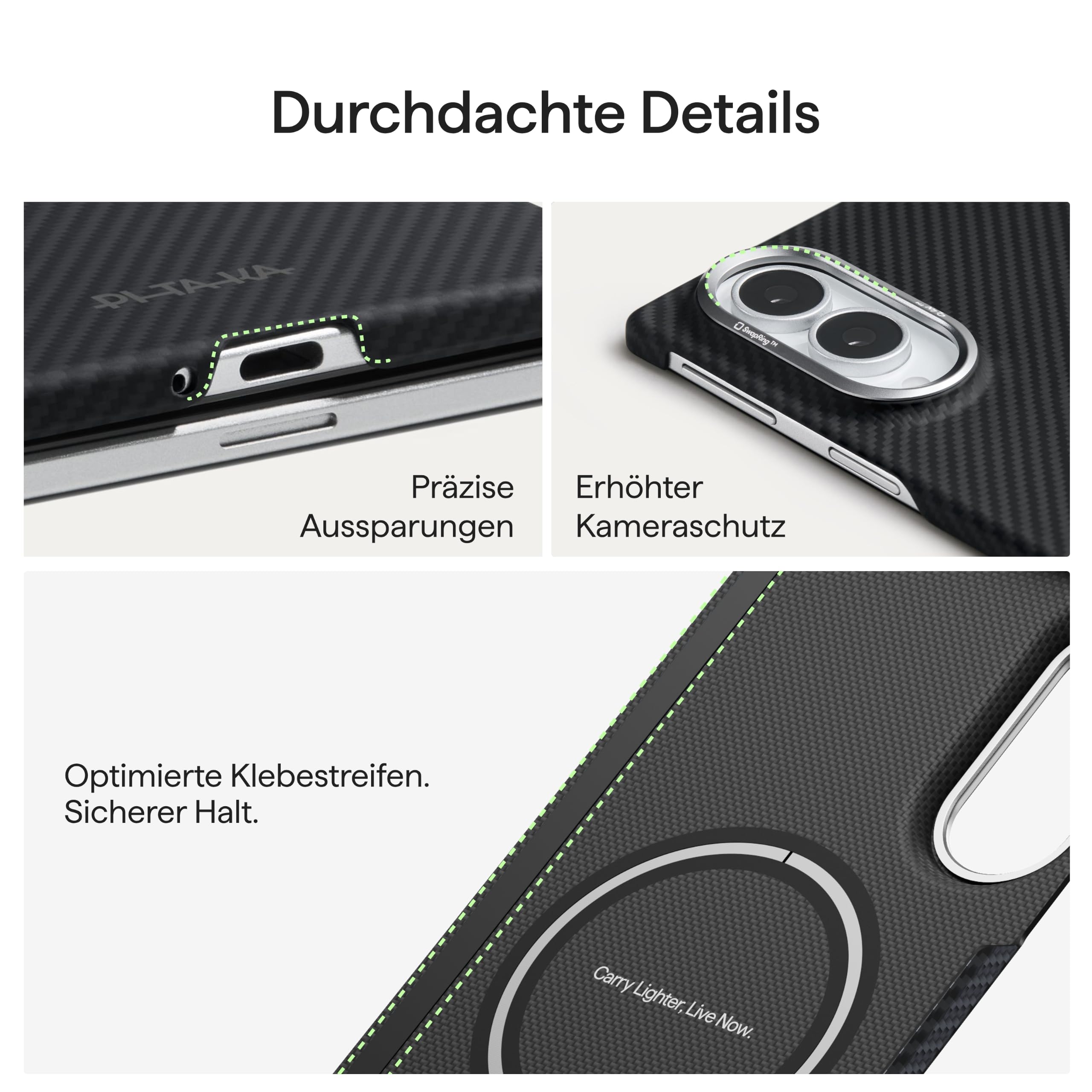 pitaka Ultradünne Hülle für Galaxy Z Fold8 aus Aramidfaser Schwarz/Grau