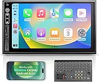 Corehan Double Din Car Stereo: Wireless Apple CarPlay/Android Auto, 7-Inch HD IPS Touchscreen, Bluetooth FM Radio Receiver