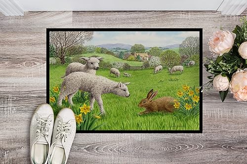 Miniatura 2 de Caroline's Treasures ASA2179JMAT - Felpudo de corderos, ovejas y conejos, 24 x 36 pulgadas, tapete para puerta delantera, para interiores y