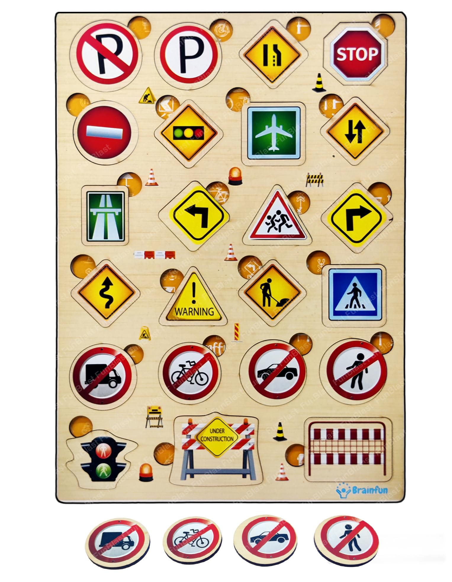 FunBlast Road Safety Signals Learning Board for Kids, Wooden Board Colorful Learning Educational Toy for Kids, Wooden Puzzle Learning Educational Toys for Kids, Boys, Girls (B0CGNBZRTF) Amazon Price History, Amazon Price Tracker