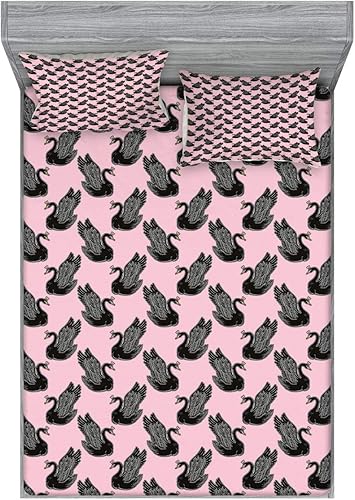 Miniatura 367 de Ambesonne - Juego de sábanas bajeras y fundas de almohada, diseño clásico botánico, plantas de jardín vintage, juego de 3 piezas con estampado