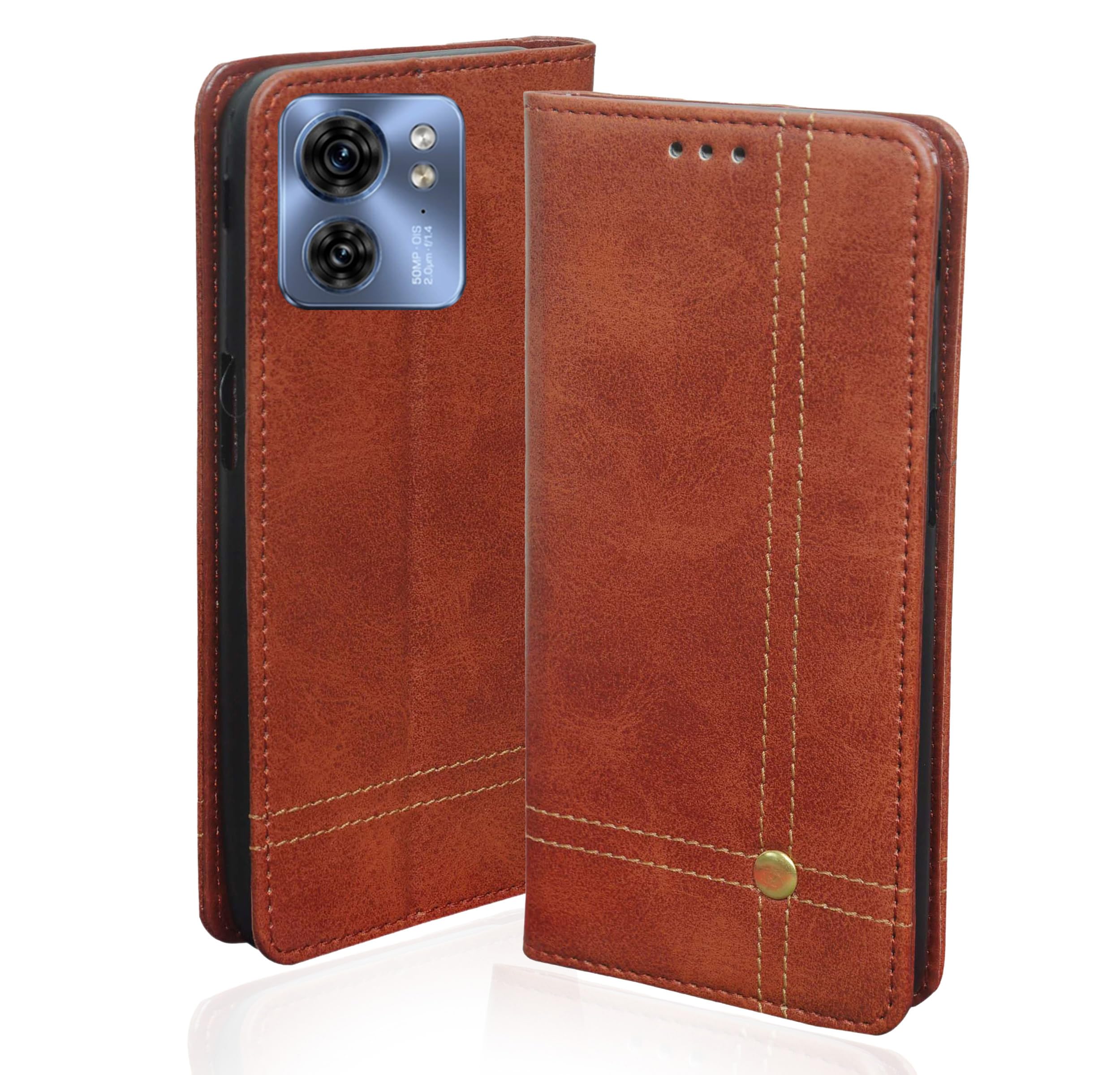 SESS XUSIVE Leather Flip Cover for Motorola Moto Edge 40 5G Wallet Slim Book Cover with Card Slots Magnetic Flip Cover - Magnetic Brown (B083CR3HN8) Amazon Price History, Amazon Price Tracker