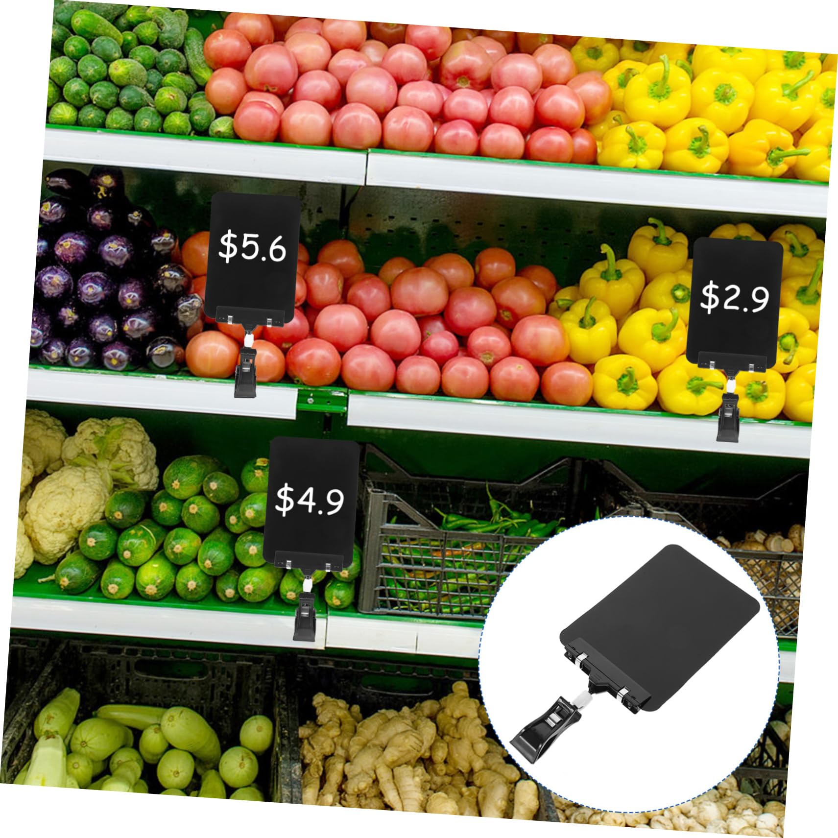 DOITOOL 40 Pezzi per Etichette Reutilizzabile per Supermercati e Negozi Design Erasabile per Facili e Veloci
