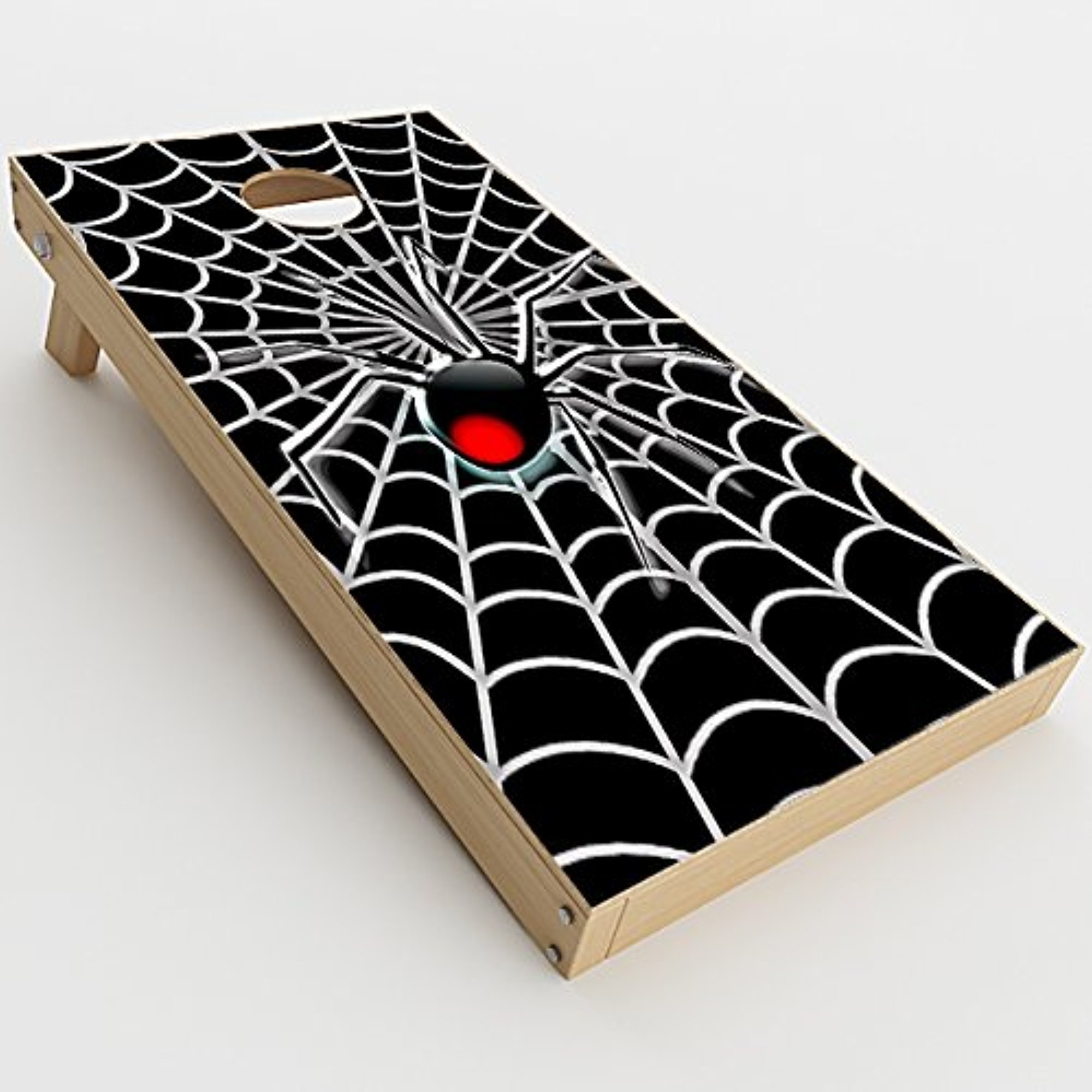 Skin Decal Vinyl Wrap for Cornhole Game Board Bag Toss/Black Widow Spider Web