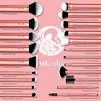 Vista 3 de Mlemle - Juego de brochas de maquillaje profesional de 26 piezas, incluye corrector de rubor, base, sombras de ojos, 21 brochas de maquillaje y 2