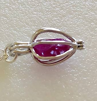 Amazon.com: Ruby Cage Necklace, Sterling silver Teardrop