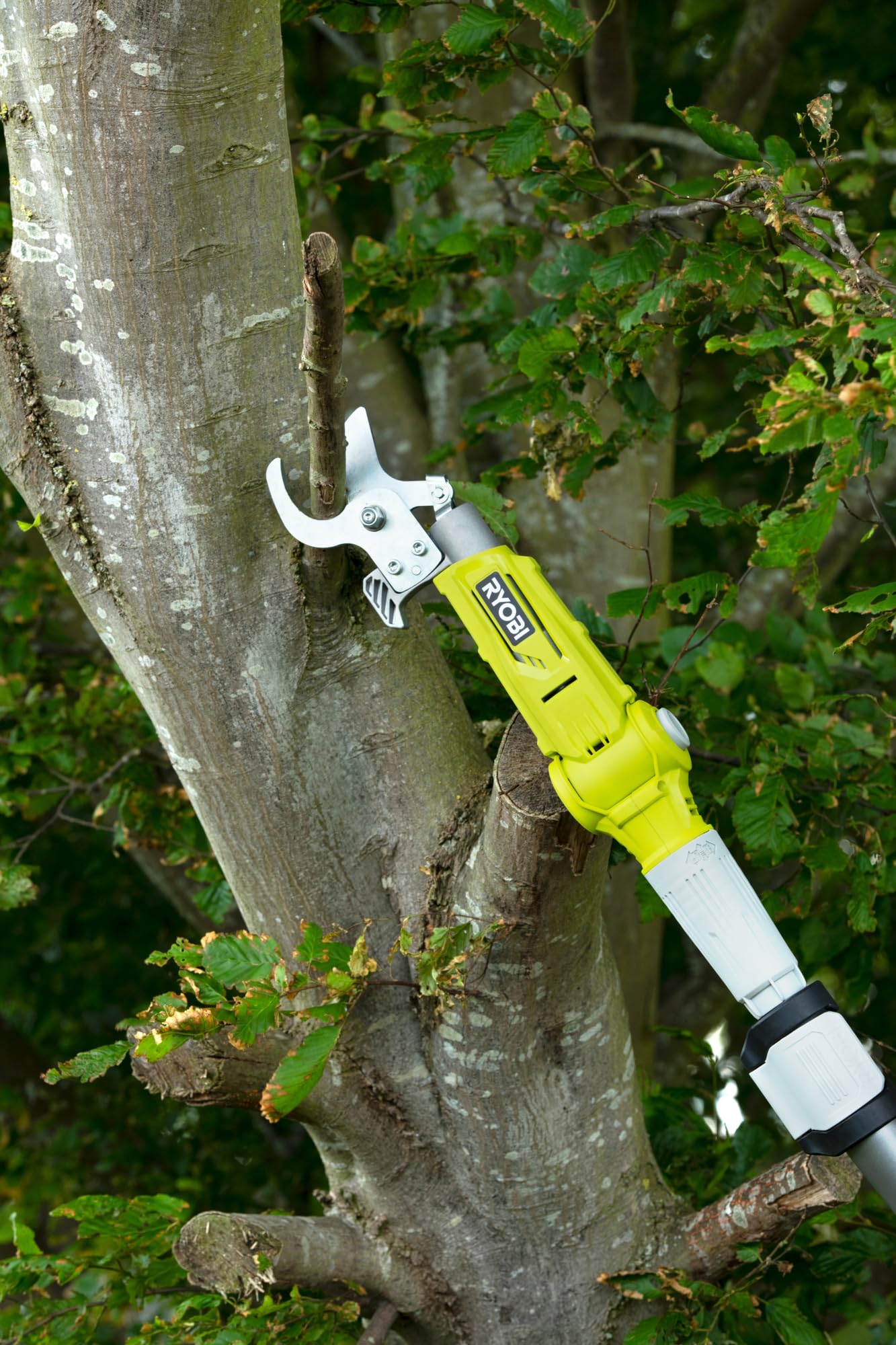 RYOBI - Coupe-Branches télescopique Sans Fil 18V ONE+ RY18PLA-0 – Compact, longueure 2,7m, Lame Tranchante, coupe max 32mm, Idéal Branches Épaisses – Batterie Non Incluse