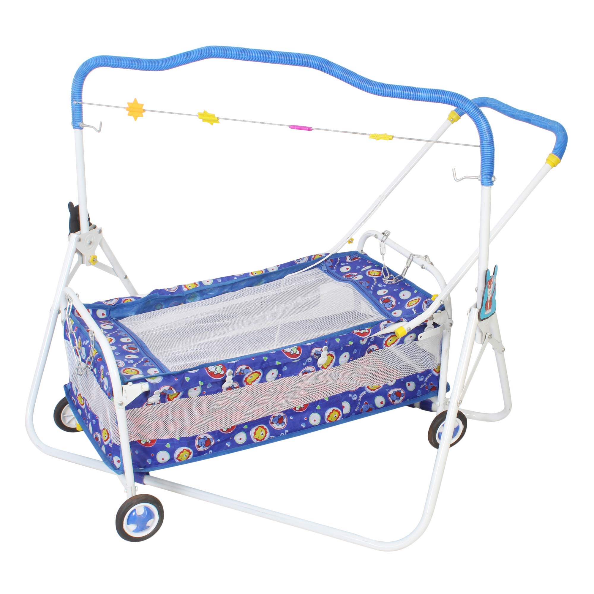 GRAZIA Baby Kick and Play Crib/Palna/Bedding Set with Mosquito Net - j2 Blue 2