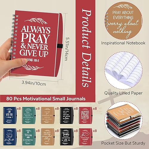 Miniatura 2 de Kosiz Juego de 160 unidades80 regalos cristianos a granel, incluye cuaderno en espiral, bolígrafo bíblico, regalo del día de la madre, diario de