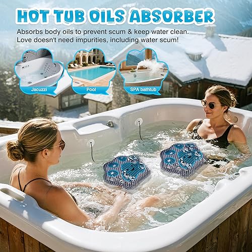 Miniatura 2 de pelonis Esponja Absorbente de Verdín para Tina de Hidromasaje Paw Spa - Esponja Absorbente de Aceite Reutilizable - Esponja Flotante Eliminadora de