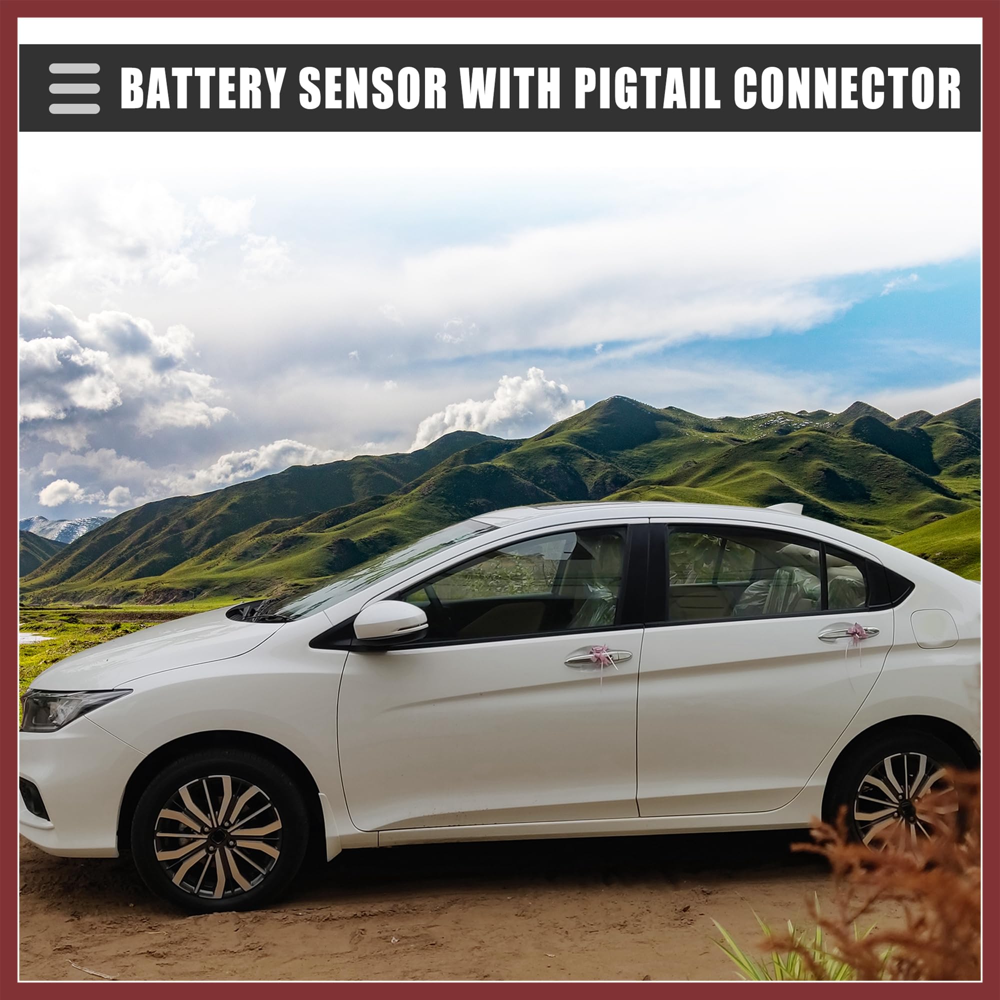 HEROFFIX Battery Sensor Battery Terminal with Pigtail Connector, for Honda Accord, for Acura, Battery Current Sensor, Battery Cable Terminal End Sensor, Metal, No.38920T2AA04 Replace Parts