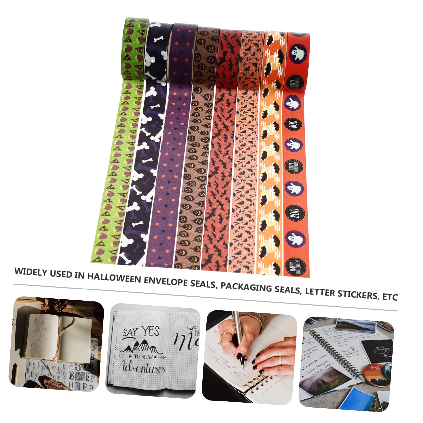 NUOBESTY 56rollos Cintas Decorativas Washi De Halloween De Adhesivas Para Manualidades y Decoración Estilo Aleatorio Elementos Temáticos Para Fiestas y Scrapbooking