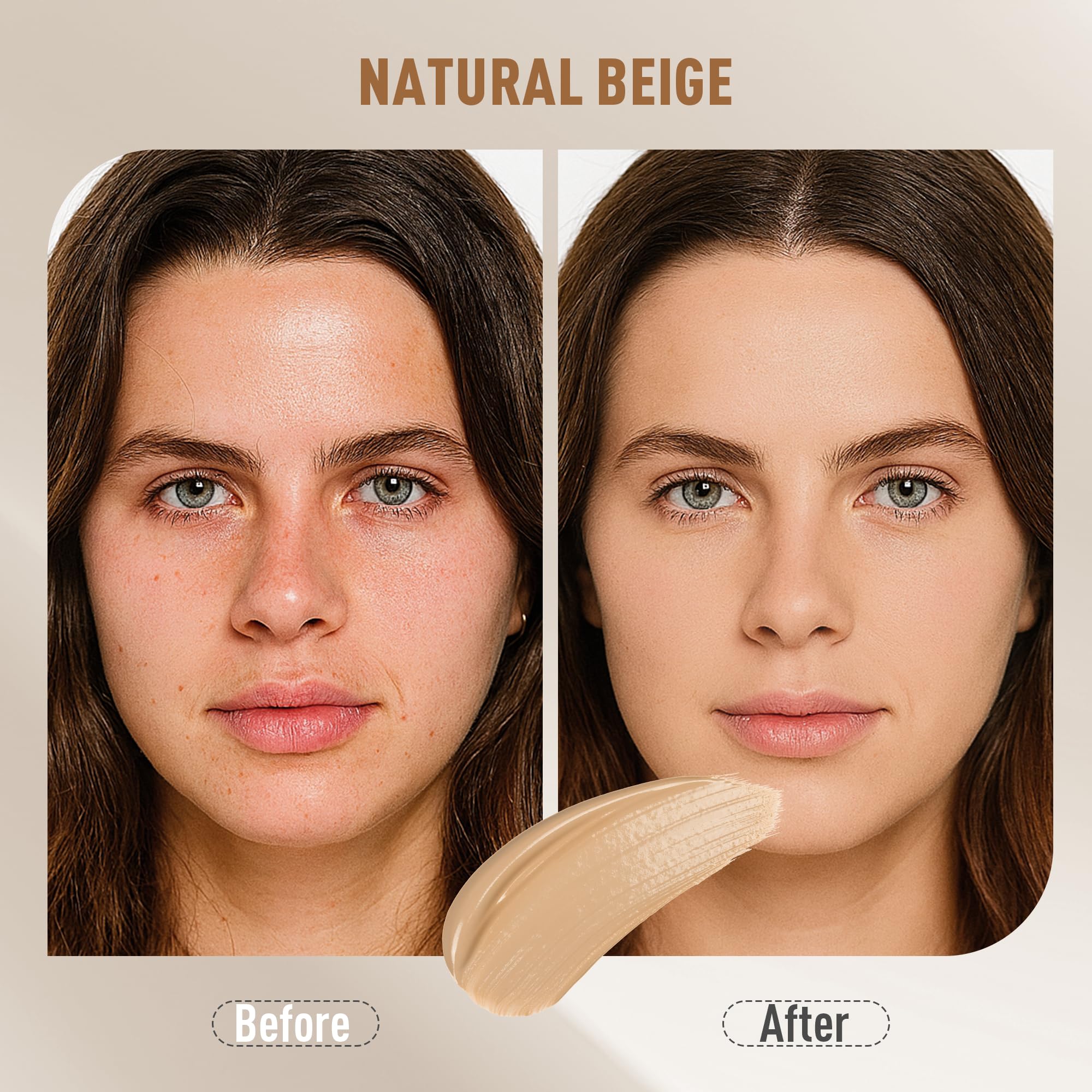 FV Waterproof Liquid Foundation with Matte Finish, Lightweight, Oil-Free, Natural Look Makeup for Combination & Oily Skin, Light to Medium Coverage,Natural Beige, 1 fl. oz.