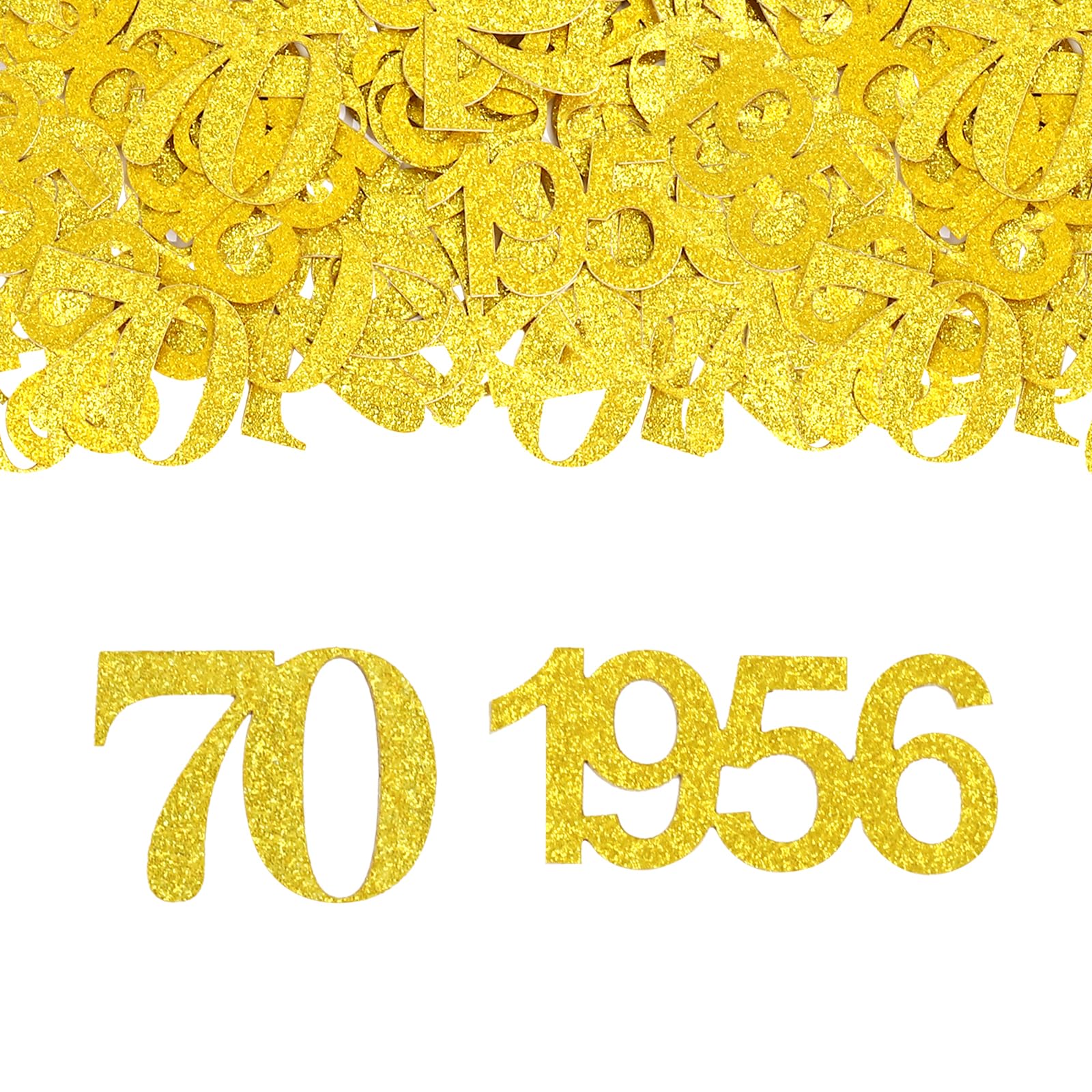 GoldRock Confetti 70th Birthday Decoration Large 3.3-5 cm, Pack of 100 Confetti 70th Birthday, Decoration 70th Birthdays Woman Man 1956, Glitter Table Decoration 70th Birthdays, Decoration 70s