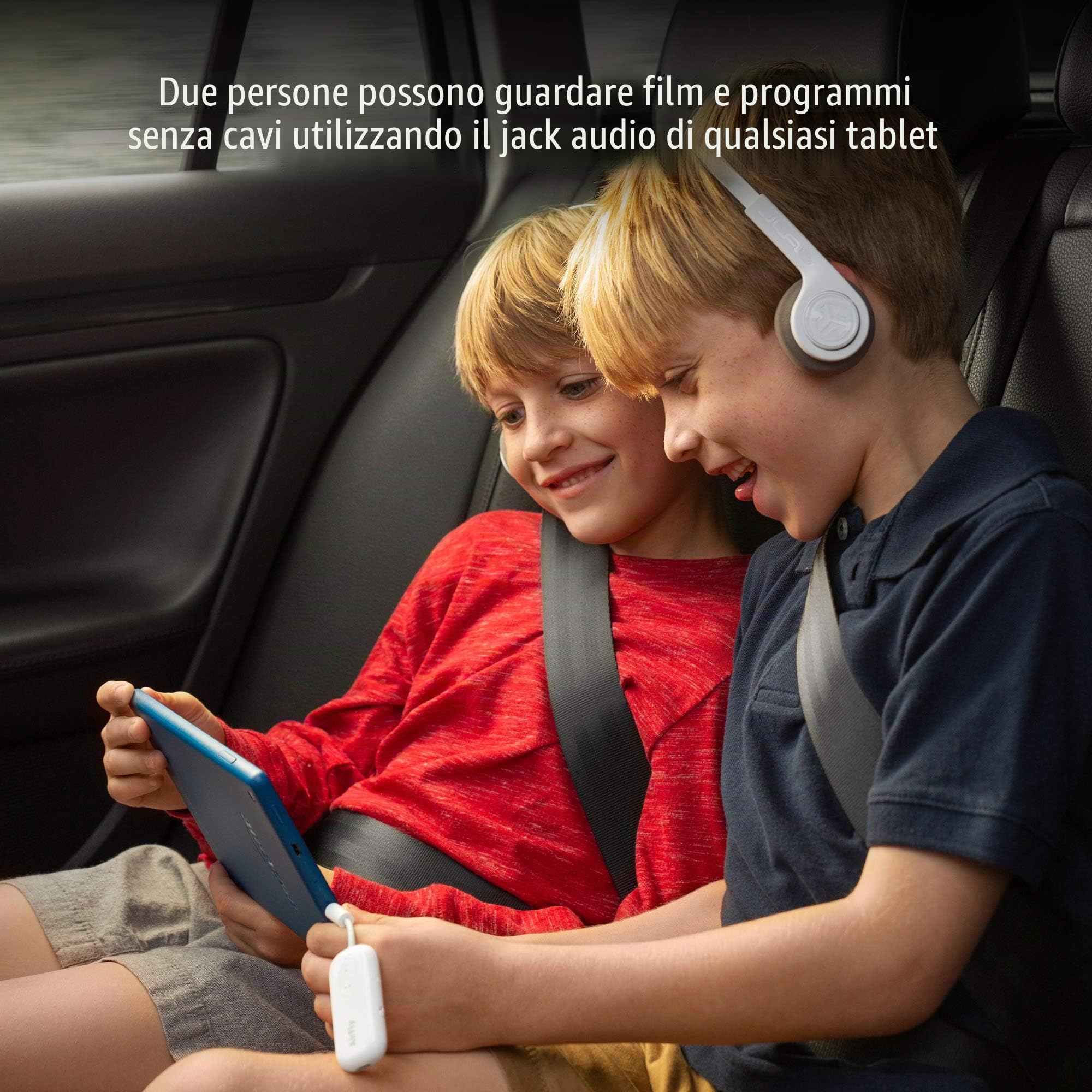 Twelve South AirFly Duo: trasmettitore wireless con condivisione audio per un massimo di 2 AirPods/cuffie wireless a qualsiasi jack audio per l'uso su aerei, barche o in palestra, casa, auto