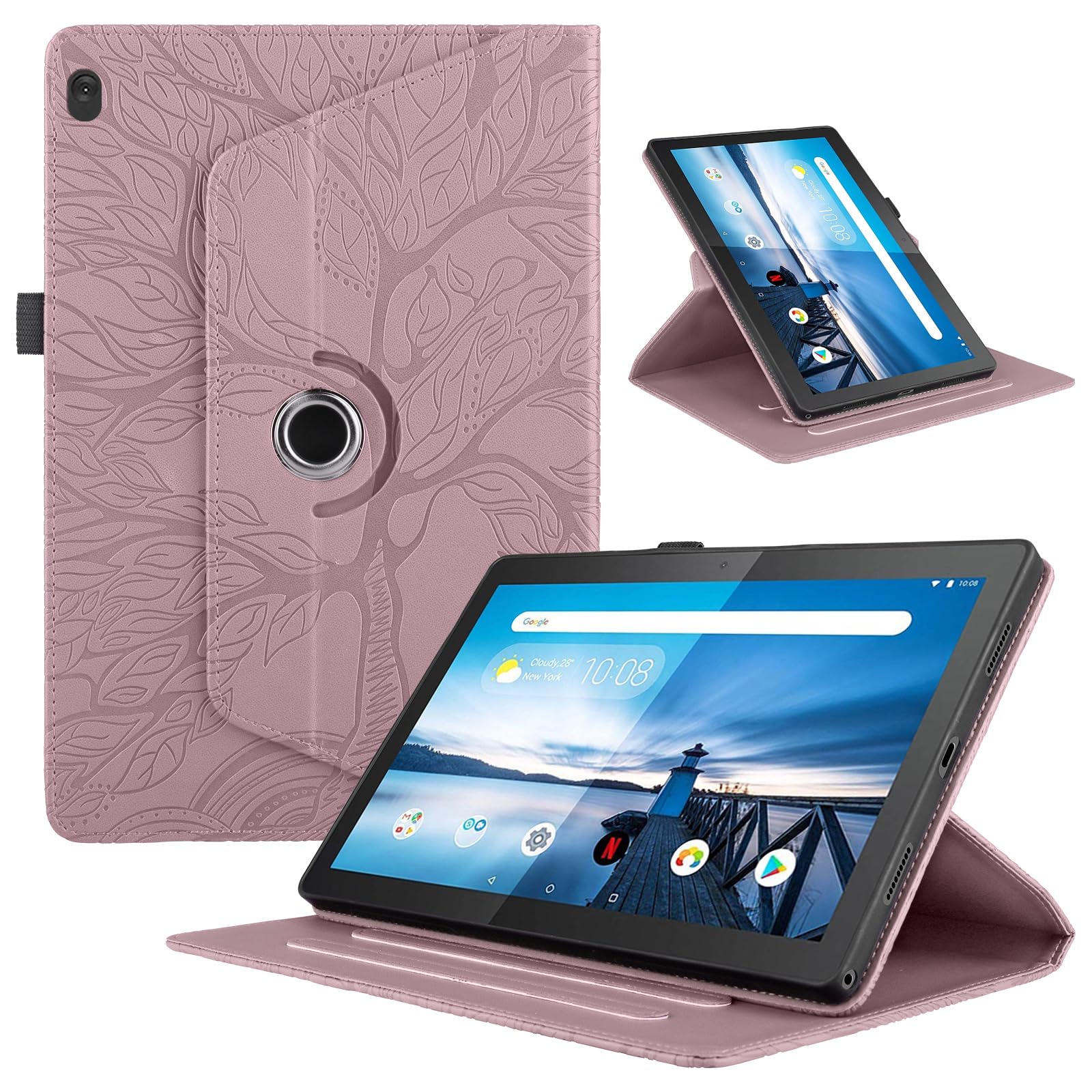 Funda para Samsung Galaxy Tab S9/ S8/ S7 11" (SM-X710/X700/T870) PU Cuero Tablets Protectora Cover 360°Carcasa Giratoria de ángulo Múltiple Stand Función Tablets Funda,Rojo Árboles — view 184