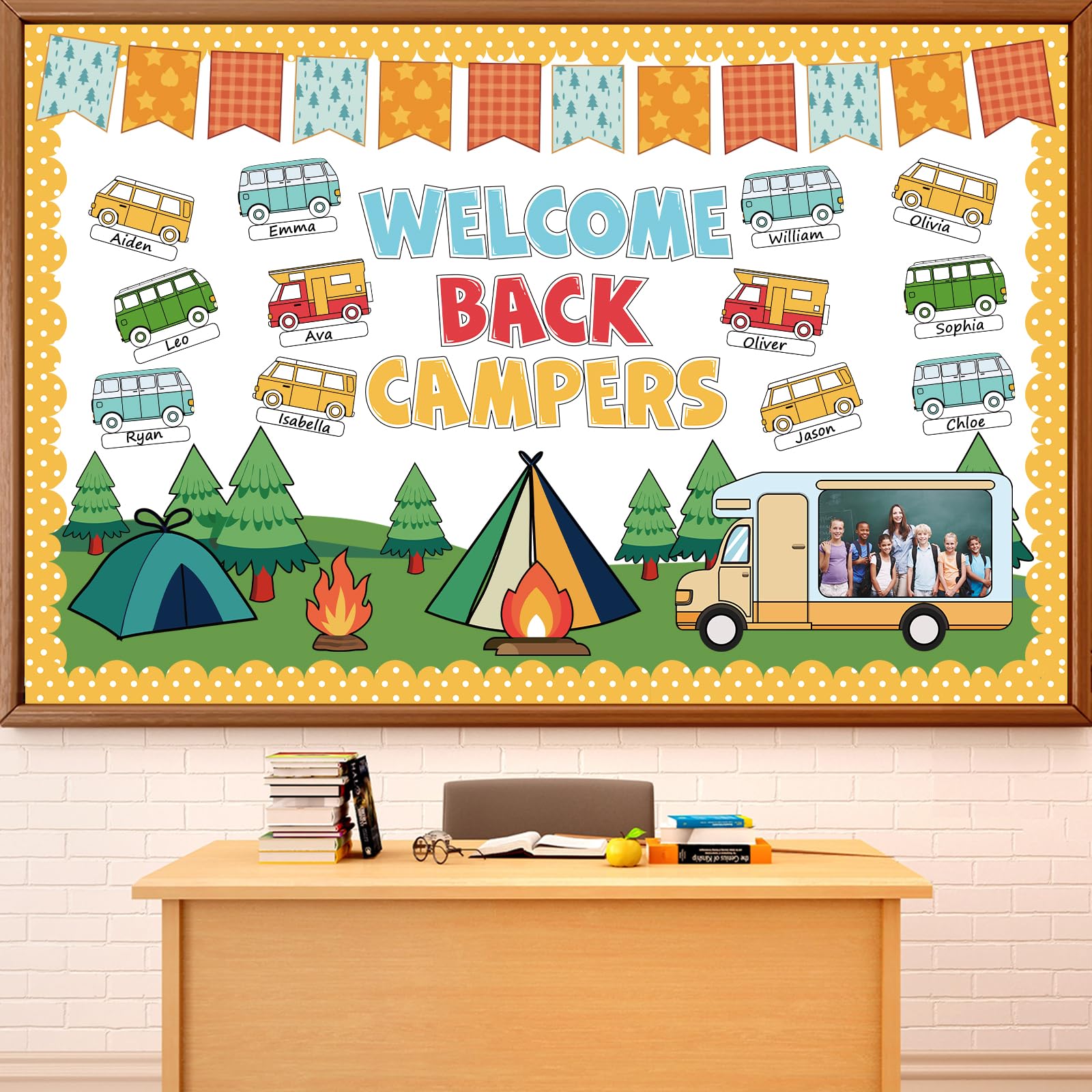Summer Camping Bulletin Board Decorations Set Welcome Back Camper Classroom Decor Adventure Camp Themed Campfire Tent Paper Cutouts for Woodland Party