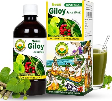 BASIC AYURVEDA Neem Giloy Juice | 16.23 Fl Oz 480ml