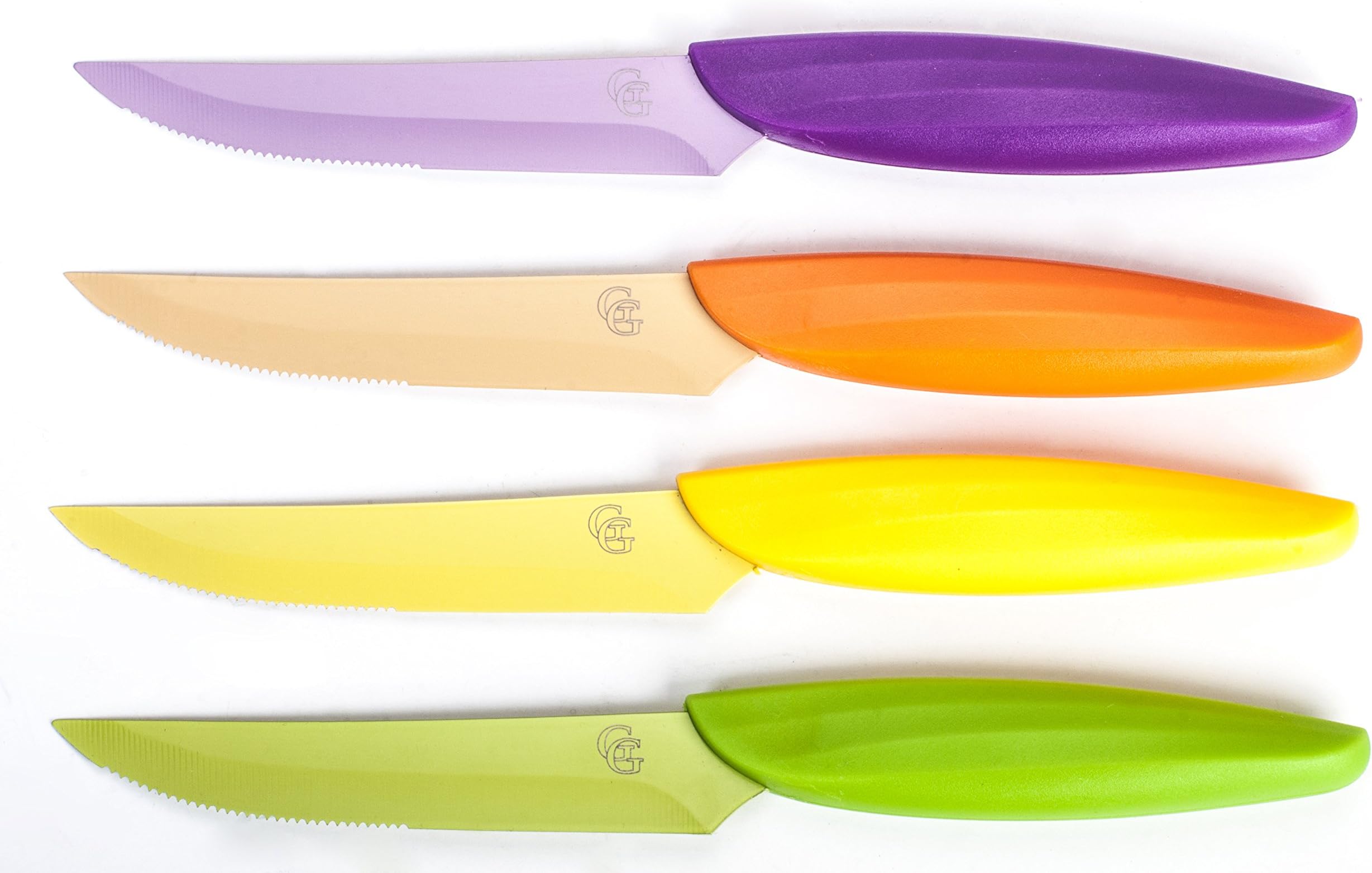 KK3004B (4 Piece) Color Steak Knife Set, 8.5", Multicolor