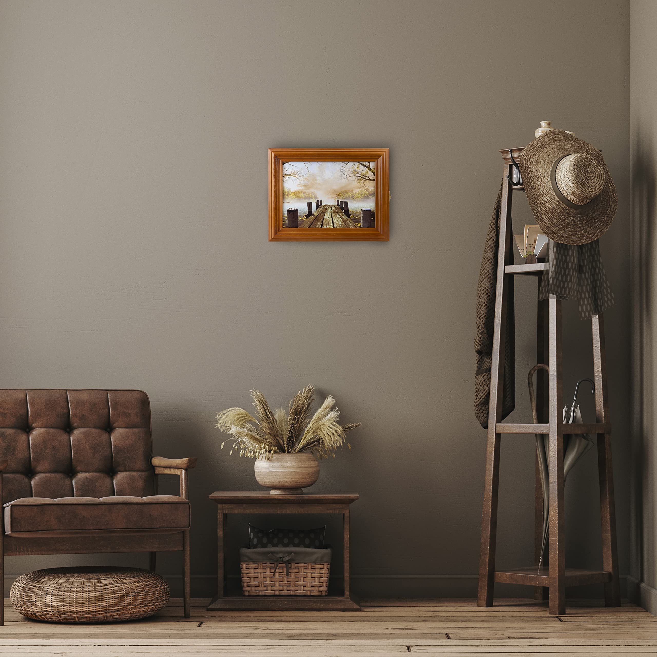 Armoire à clés Murale en Bois avec Porte-clés, Style Vintage