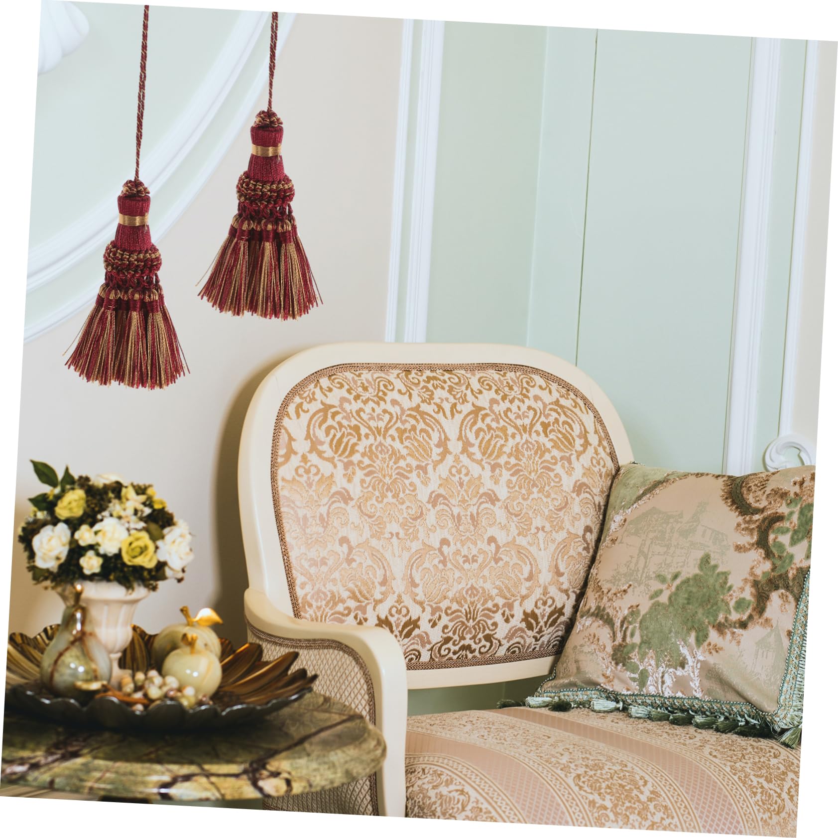 VICASKY 2pezzi Nappe Lunghe Artigianali in Poliestere Bordi Decorativi Per Creazioni Di Gioielli Orecchini Portachiavi Borse Tende e Tovaglie Per Manuali e Decorazioni Domestiche