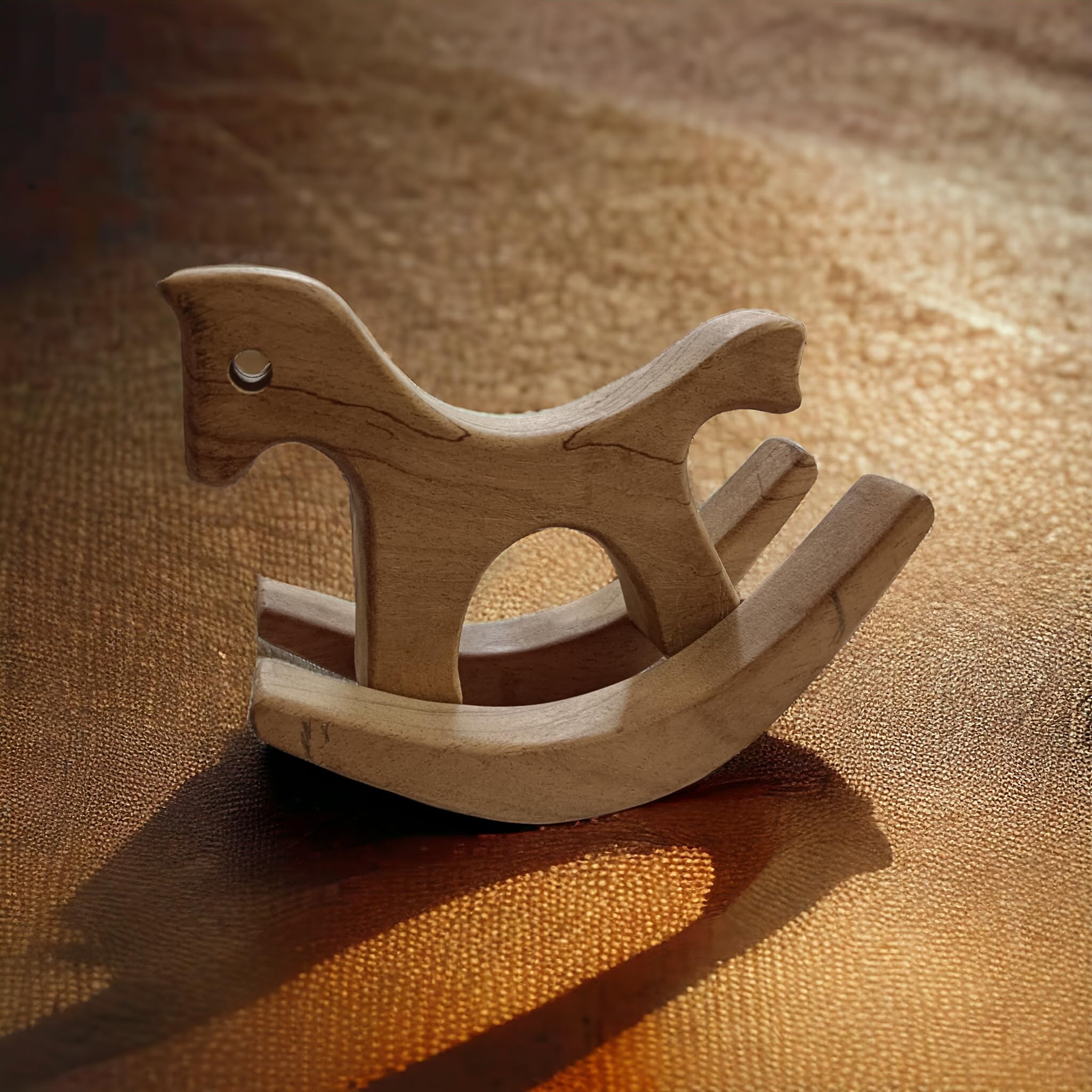 neemtoys® Neem Wooden Pocket Size Swing Horse for Toddlers - Compact Rocking Horse for Babies, Enhances Balance & Coordination, Safe & Durable Wooden Toy for Early Learning (Brown) 2