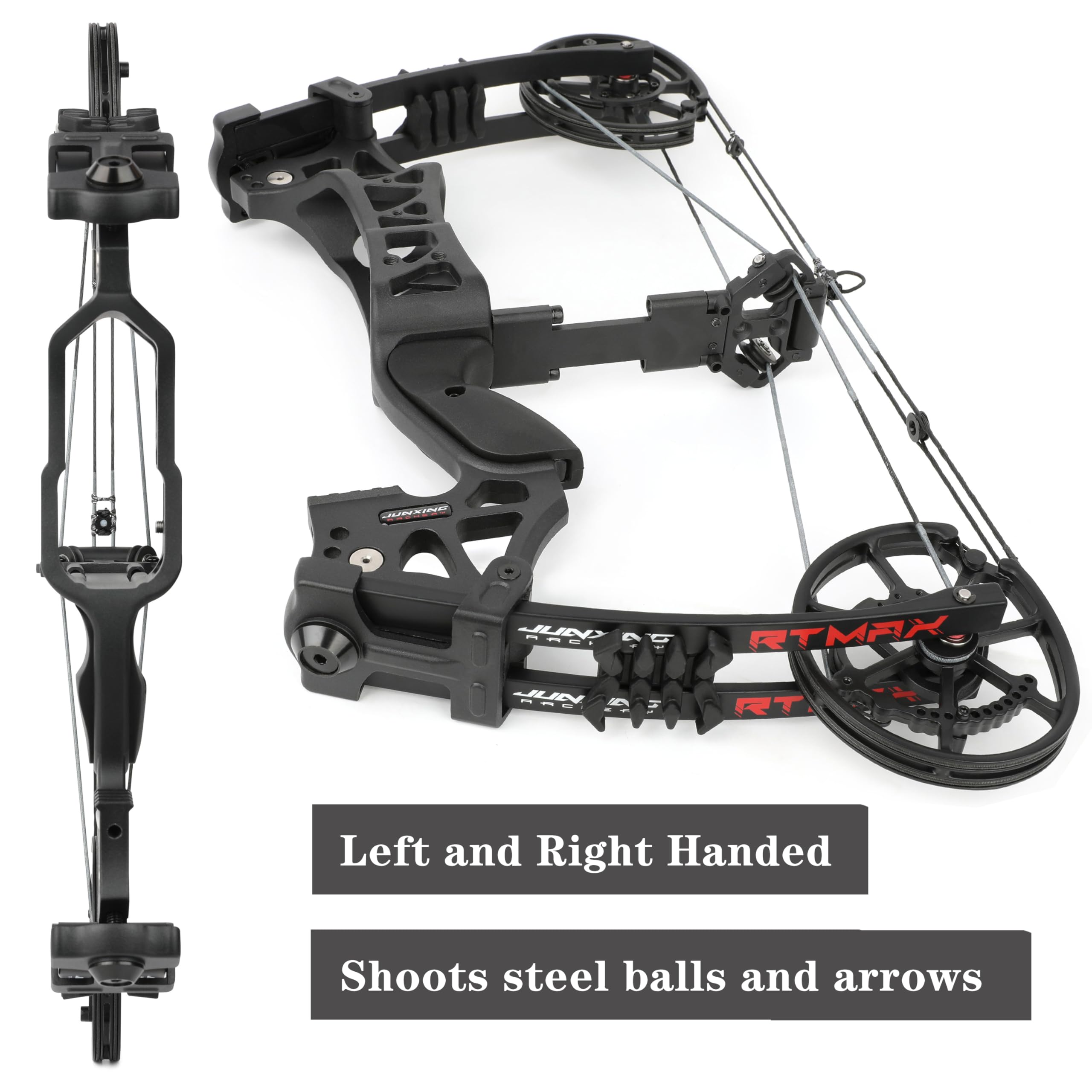 Set di archi compound 40-70lbs regolabile in acciaio palla e freccia arco doppio scopo Archi da caccia per tiro al bersaglio pesca con l'arco Let-off:80%