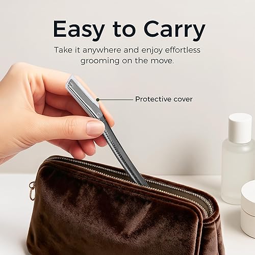 Miniatura 8 de ZOMCHI Maquinilla de afeitar para cejas, afeitadora facial para mujeres y hombres, recortadora de cejas con cubierta de precisión, afeitadora facial