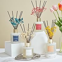 Vista 6 de Cocorrína Difusor de varillas – Difusor perfumado de vainilla cálida con 8 varillas, difusor de varillas de fragancia para el hogar para decoración