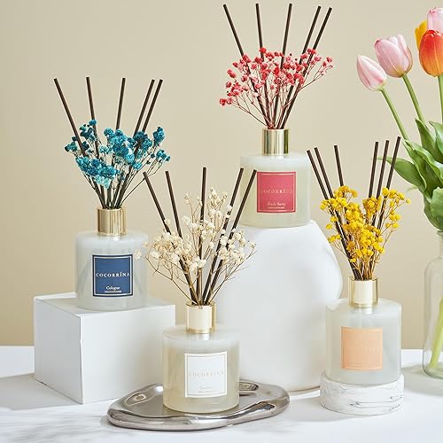 Miniatura 6 de COCORRÍNA - Difusor de varillas con aroma a vainilla cálida, con 8 varillas, difusor con fragancia para el hogar, decoración para los estantes del