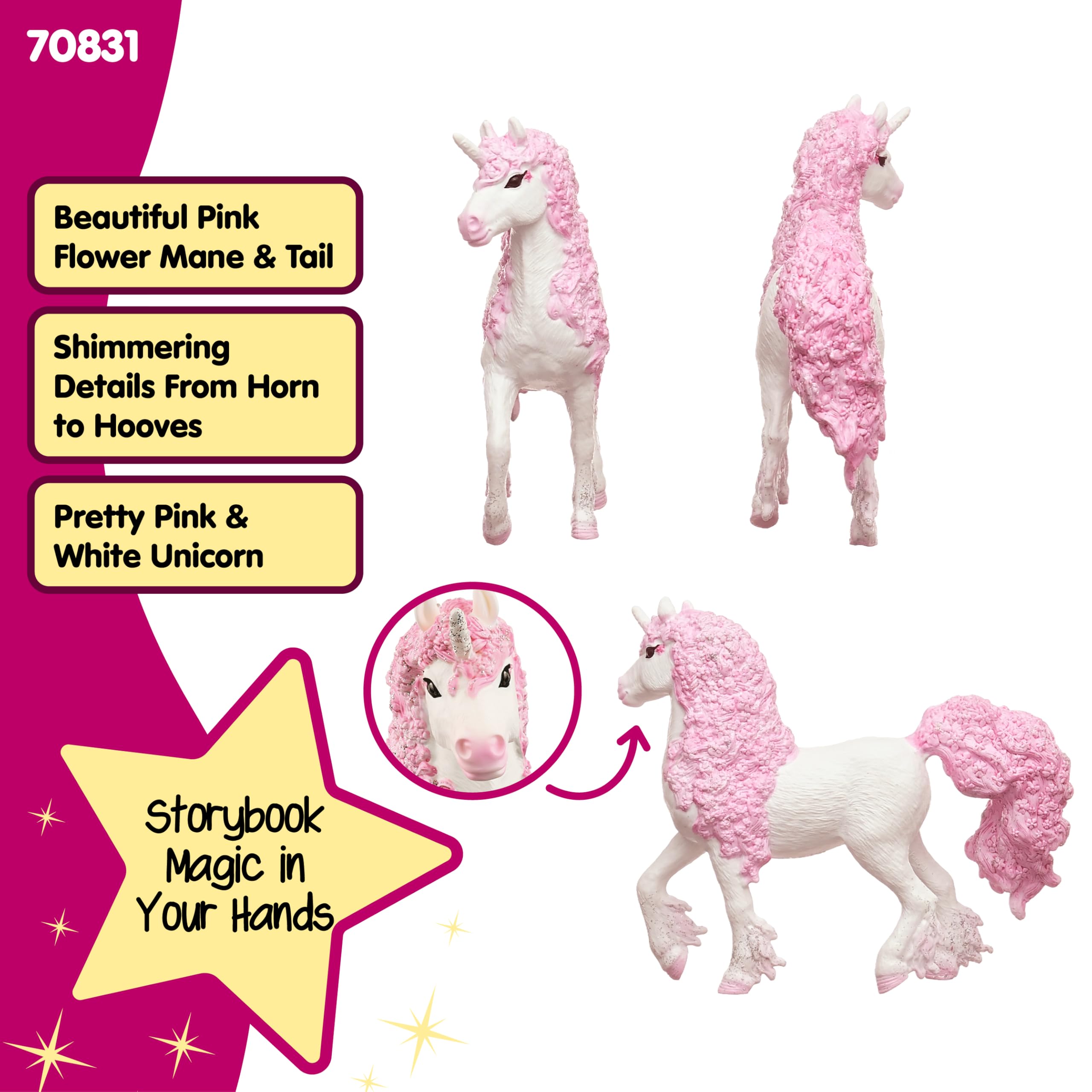 SCHLEICH Bayala Flower Unicorn Mare for Girls and Boys Ages 5+, Multicolor, Large - Image 3