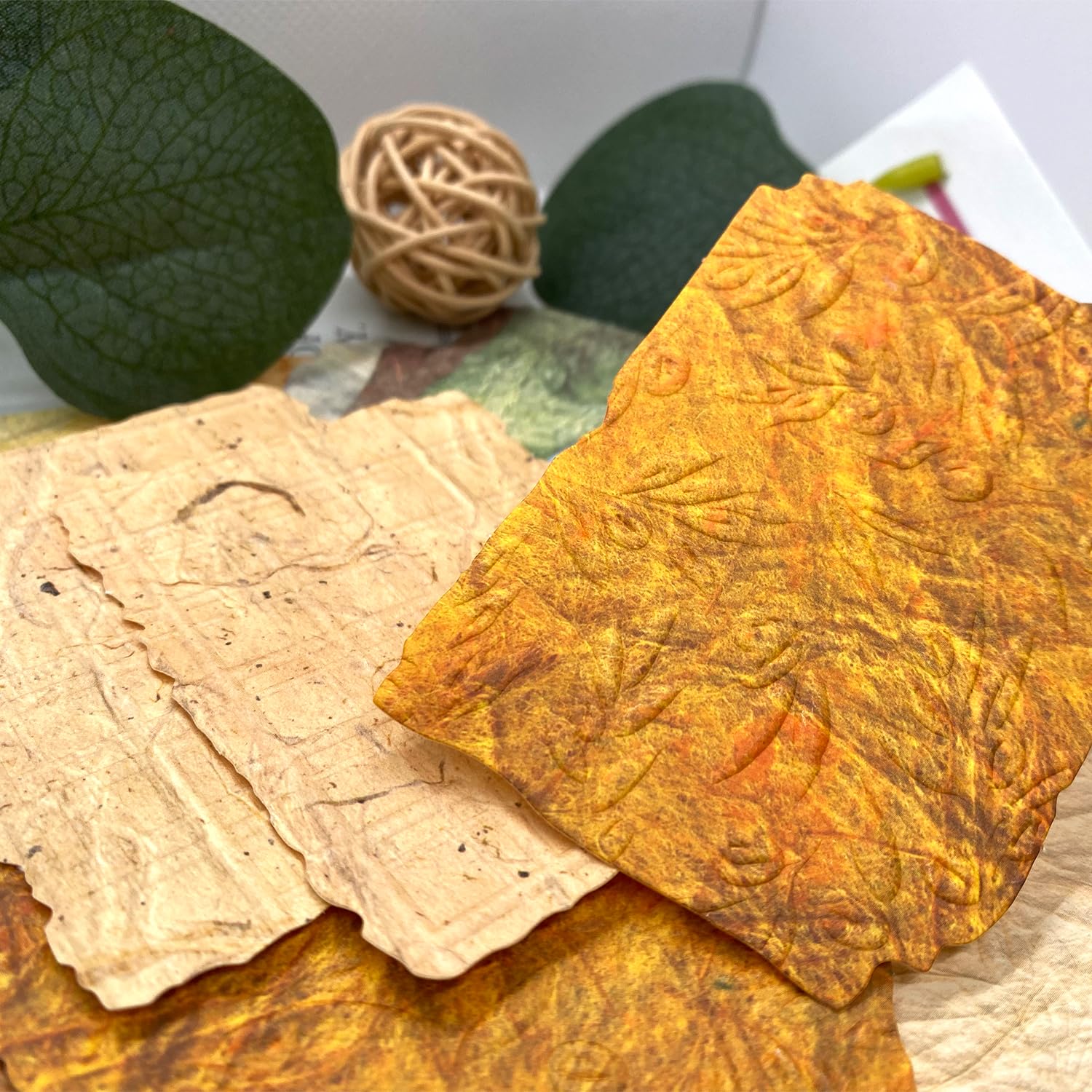 FAURAPMNG 168Pcs Reliëf Scrapbook Papier, Gemengd Vintage Craft Geweven Papier Speciaal Papier Voor Scrapbooking Decoratieve Junk Journal Journaling Supplies DIY Materialen