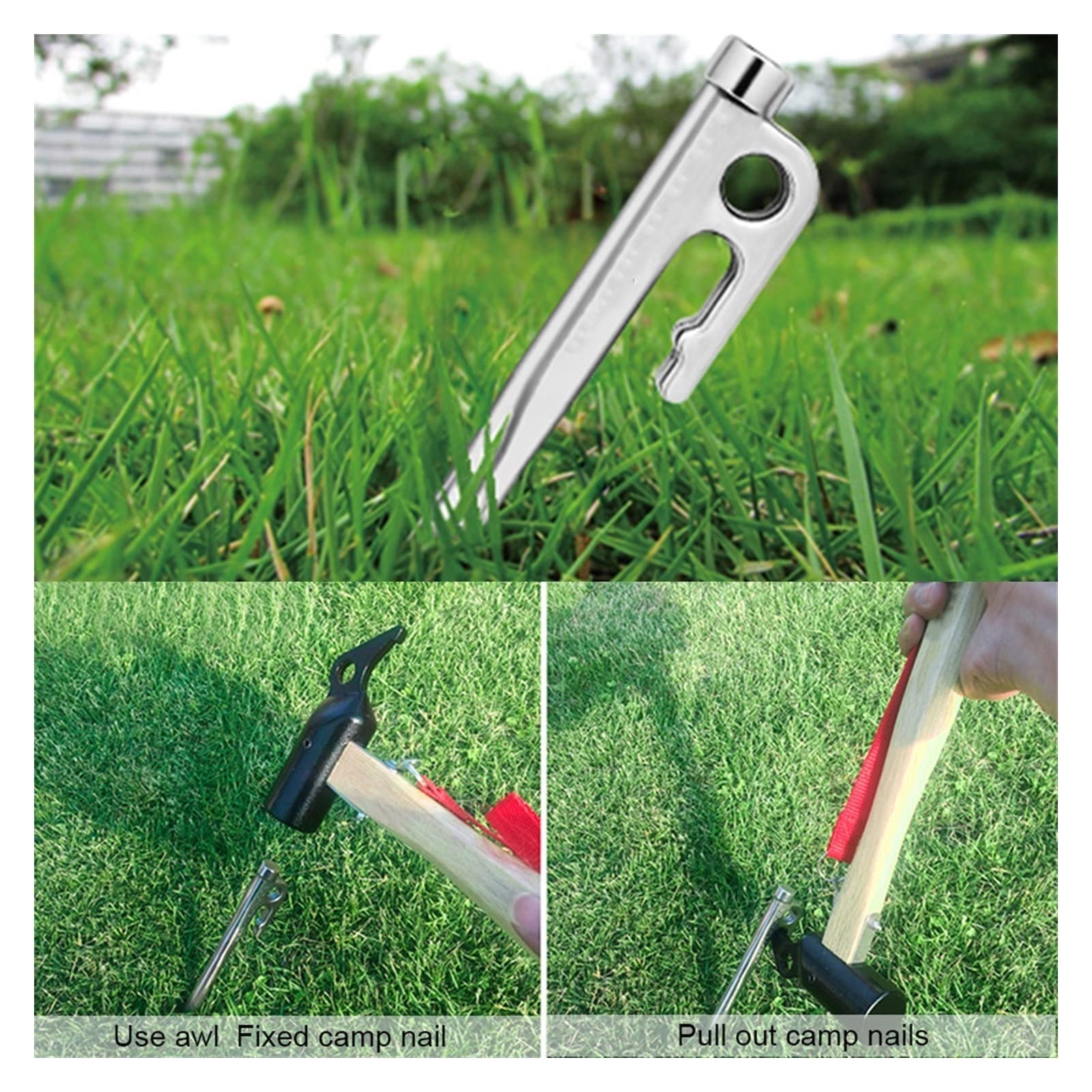 Picchetti Da Terra In Metallo Per Tende Da Campeggio - Viti Di Ancoraggio Robusti, Pioli Per Tenda, Trekking E Giardinaggio, 8 Pezzi