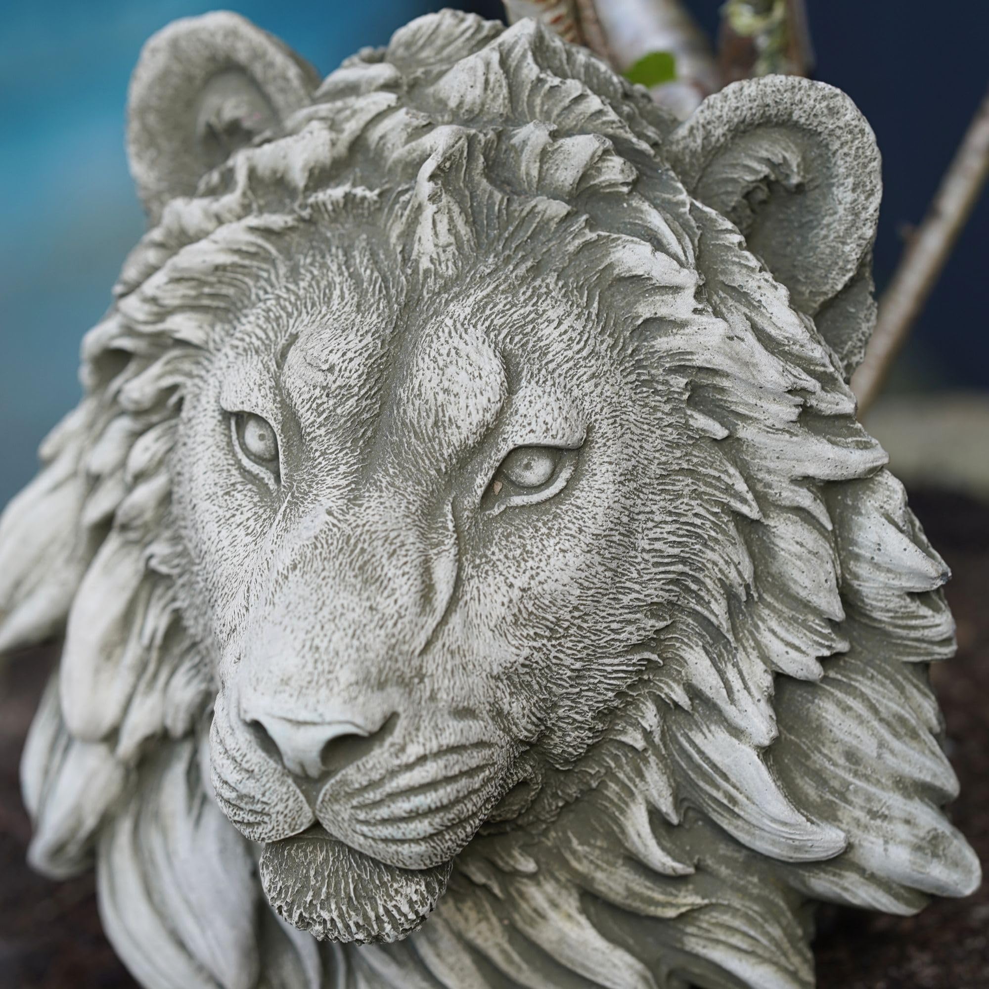 Placa colgante de cabeza de león | Adorno de jardín al aire libre de animales africanos