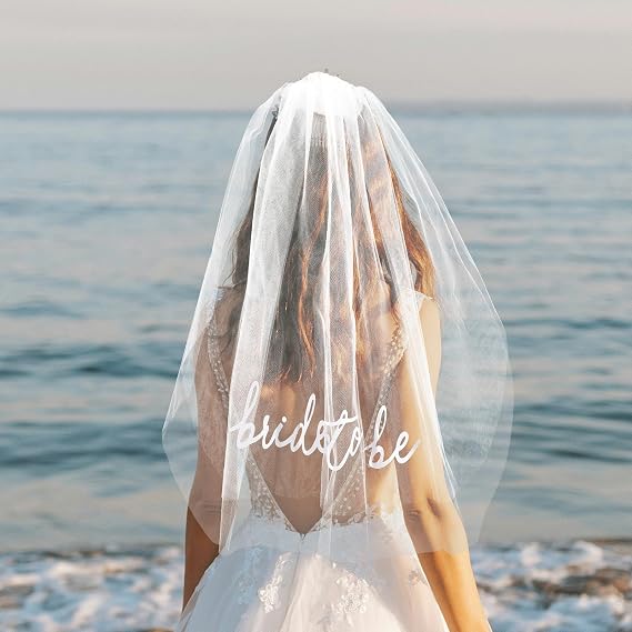 Bride Veil for Bachelorette Party, Short White Bridal Veil Headwear Bridal Shower Accessories Gifts for Bride Engagement Supplies Wedding Favors BachParty Decorations