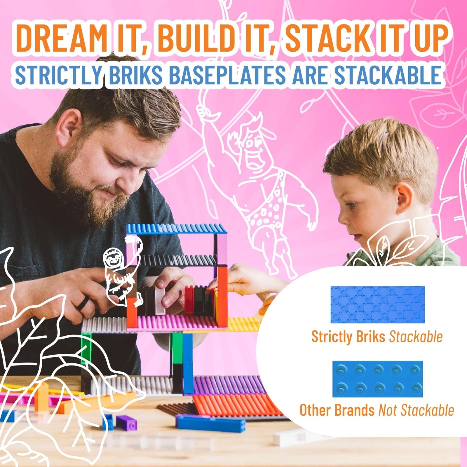 Strictly Briks - Klassieke stapelbare bouwplaten Strictly Briks - Klassieke stapelbare bouwplaten