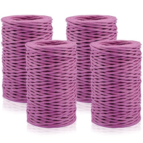 Vid de alambre de estilo rústico, encuadernación floral para decoración de bodas, proyectos de bricolaje, 54 yardas cada rollo (morado)