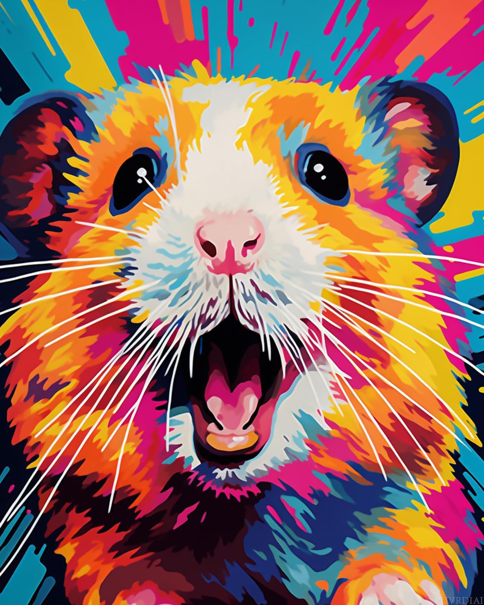 ZUVRDIAI DIY Paint by Number for Adults Beginner, Guinea Pig Dutch Rats Oil Abstract Acrylic Paint Set, Color by Numbers for Adults, Ideal Gift Choice for Birthday, Decor for Home 16x20Inch