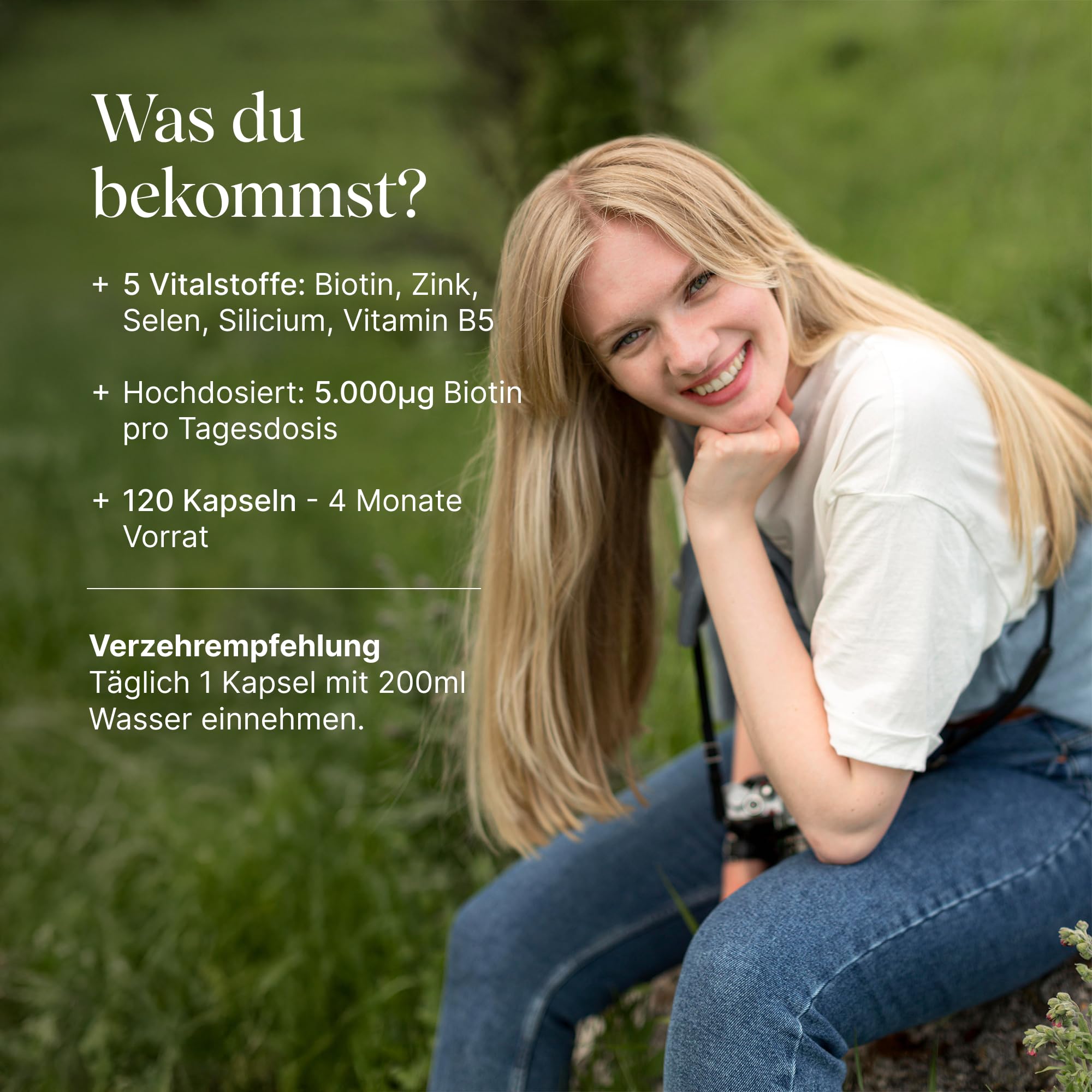 VETAIN Biotin Zink Selen Komplex - Mit Silizium & Vitamin B5-120 Kapseln - hochdosiert mit 5.000µg Biotin - Für Haare, Haut & Nägel - vegan & ohne Magnesiumstearat - 2er Set