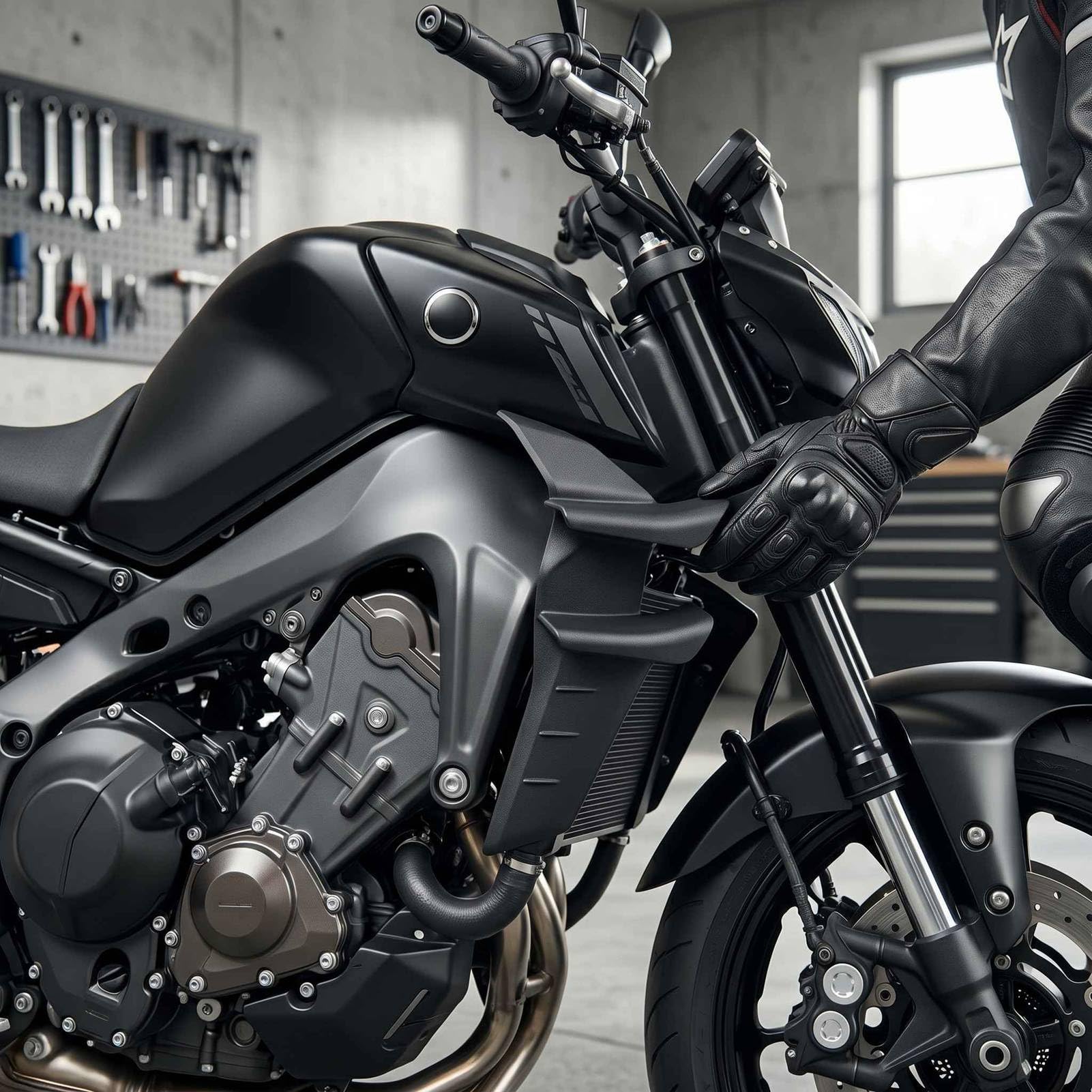Ausla Spoiler Laterali per Moto, Sostituzione delle Alette della Carenatura Aerodinamica del Motociclo da 2 Pezzi per MT-09 MT09 SP 2024-2025