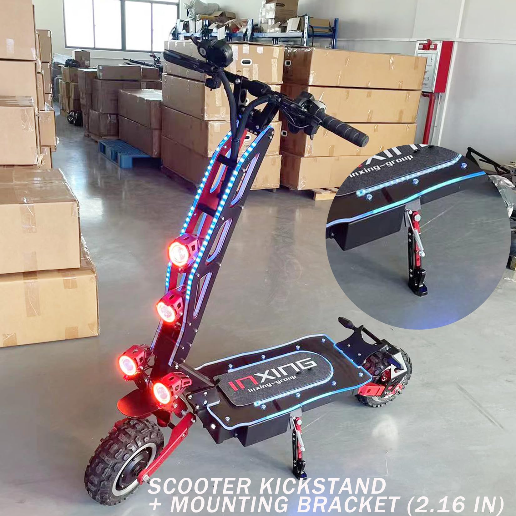 INXING Scooter Stand Kick Stand Parking Stand Feet Support Holder Replacement Part Compatible V5 V7 11inch Electric Scooter (Red)