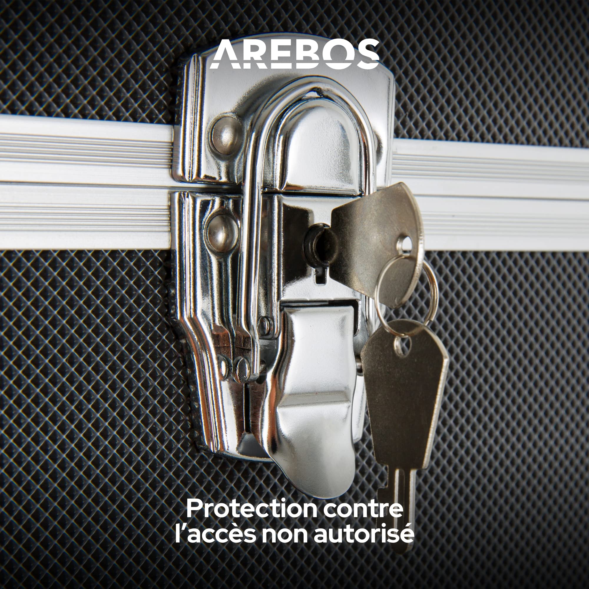 Arebos Set de 3 Valises de Transport en Aluminium – 200 L Volume Total, Verrouillables, Imperméables, Construction Renforcée, Utilisation Universelle | Boîtes de Transport