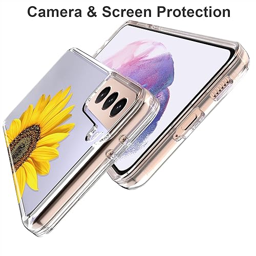 Miniatura 3 de BAISRKE Funda compatible con Galaxy S21, funda Samsung S21 con flores, para mujeres femeninas, a prueba de golpes, patrón floral rígido, funda
