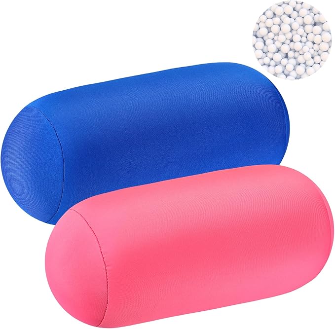 Geelin 2 Pcs Microbead Roll Pillow 11.8 x 6.3 Inch Soft
