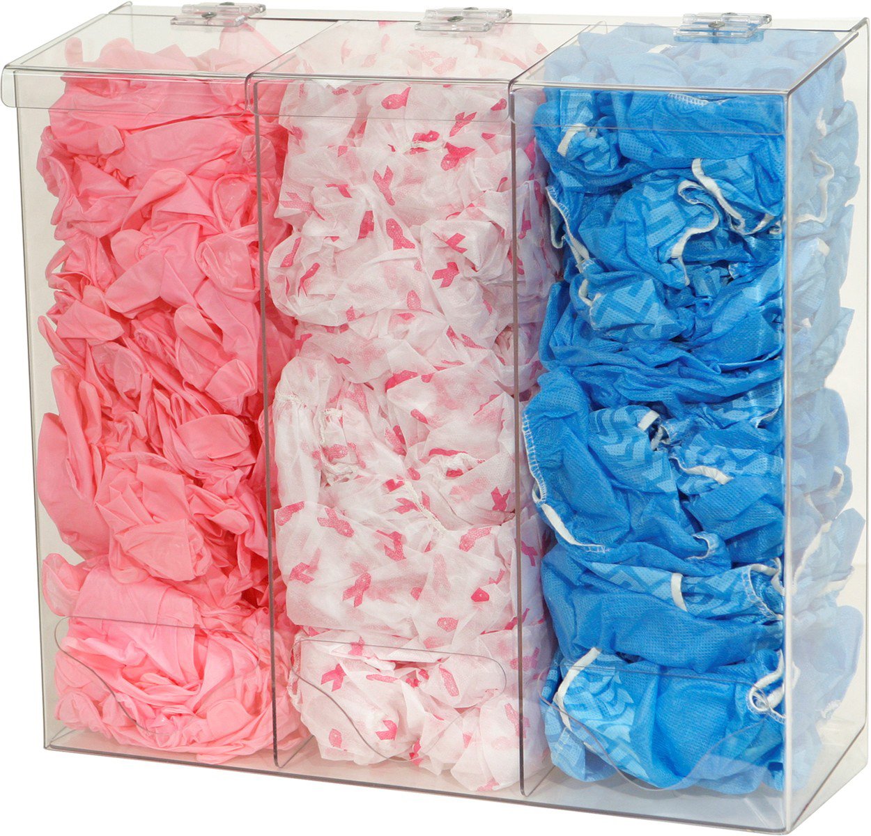 BOWMAN BP-090 Bulk Dispenser, Tall Triple Bin, 17.08" Height, 18.40" Width, 5.77" Length